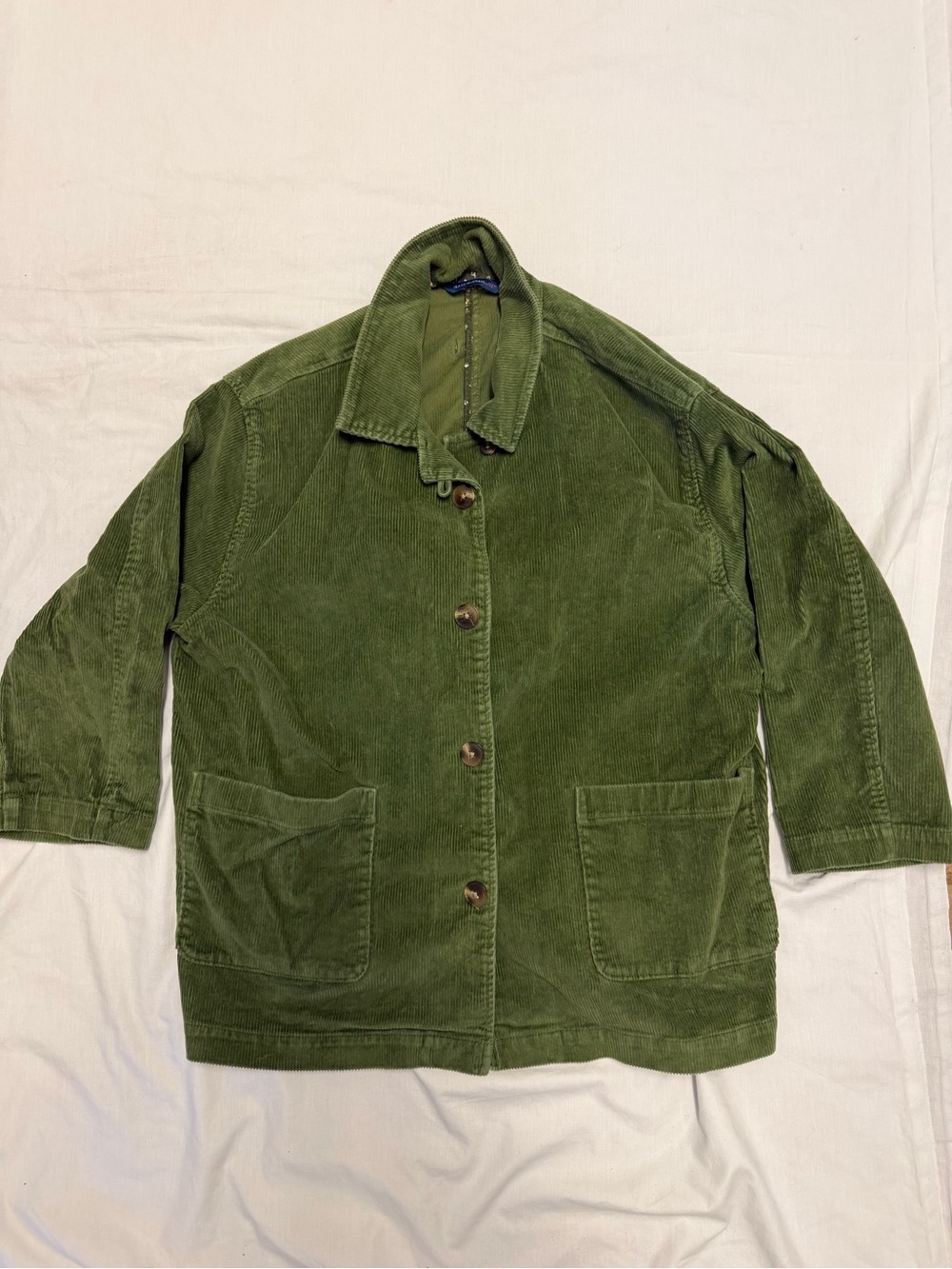 Isaac Mizrahi women's Green corduroy button up jacket